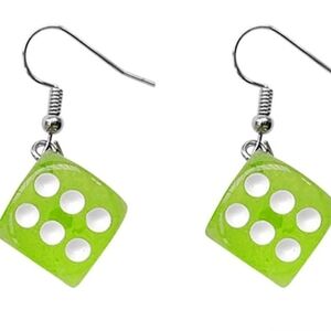 NWT Green Dice Earrings
